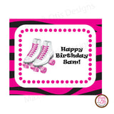 Printable Hershey Nuggets Stickers - Roller Skate (Pink) - Max & Otis Designs