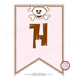 Pirate (Pink) Printable Alphabet Banner - Editable PDF - Max & Otis Designs