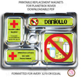 PlanetBox Rover Personalized Magnets - Allergy - Dairy - Max & Otis Designs
