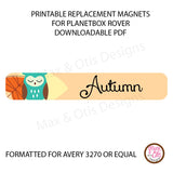 PlanetBox Rover Personalized Magnets - Autumn Animals - Max & Otis Designs