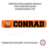 PlanetBox Rover Personalized Magnets - Basketball - Max & Otis Designs