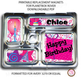 PlanetBox Rover Personalized Magnets - Happy Birthday (Pink) - Max & Otis Designs