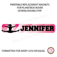 PlanetBox Rover Personalized Magnets - Cheerleader (Pink) - Max & Otis Designs