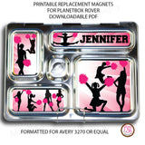 PlanetBox Rover Personalized Magnets - Cheerleader (Pink) - Max & Otis Designs