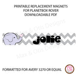 PlanetBox Rover Personalized Magnets - Elephants - Max & Otis Designs
