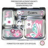 PlanetBox Rover Personalized Magnets - Butterfly (gray) - Max & Otis Designs