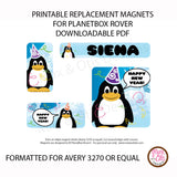 PlanetBox Rover Personalized Magnets - Happy New Year's Penguin - Max & Otis Designs