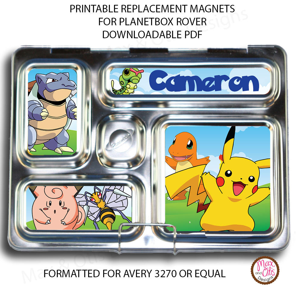 PlanetBox Rover Personalized Magnets - Pokemon (Editable PDF) – Max & Otis  Designs