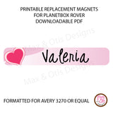 PlanetBox Rover Personalized Magnets - Valentine's Day (Pink) - Max & Otis Designs