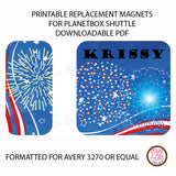 PlanetBox Shuttle Personalized Magnets - 4th of July - Max & Otis Designs