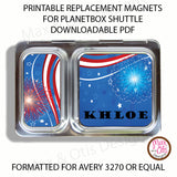PlanetBox Shuttle Personalized Magnets - 4th of July - Max & Otis Designs