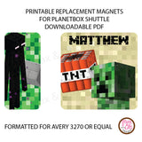 PlanetBox Shuttle Personalized Magnets - Minecraft - Max & Otis Designs