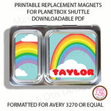 PlanetBox Shuttle Personalized Magnets - Rainbow (Editable PDF)