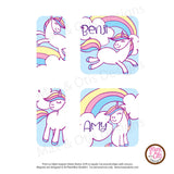 PlanetBox Shuttle Personalized Magnets - Unicorn Rainbow (Editable PDF)