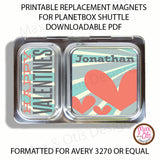 PlanetBox Shuttle Personalized Magnets - Valentines Day - Max & Otis Designs