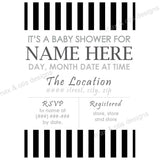 Baby Shower Invitation - She's ready to POP! Black (editable PDF) - Max & Otis Designs