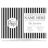 Baby Shower Invitation - She's ready to POP! Black (editable PDF) - Max & Otis Designs