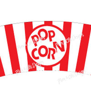 Printable Cupcake Wrappers - Popcorn Bucket (Assorted Colors) – Max ...