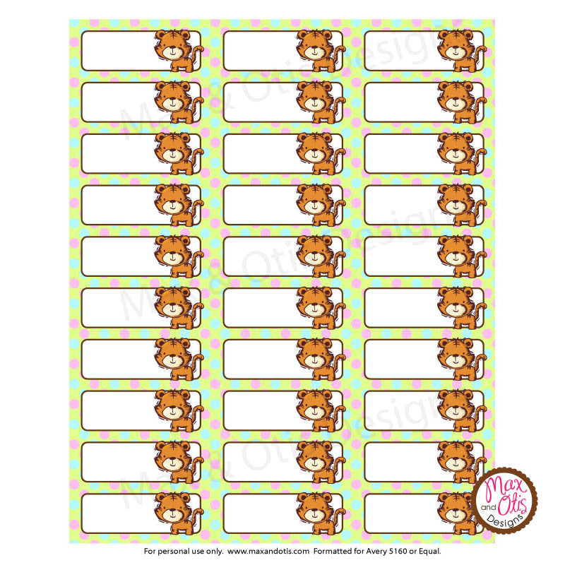 Printable Return Address Labels - Tigers – Max & Otis Designs