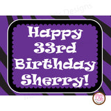 Printable Hershey Nuggets Stickers - Purple Zebra Stripe - Max & Otis Designs