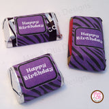 Printable Hershey Nuggets Stickers - Purple Zebra Stripe - Max & Otis Designs