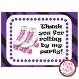 Printable Hershey Nuggets Stickers - Roller Skate (Purple) - Max & Otis Designs