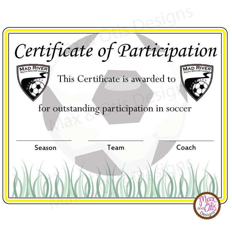 soccer certificate templates