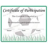 Soccer Certificate of Participation (Editable PDF) - Max & Otis Designs