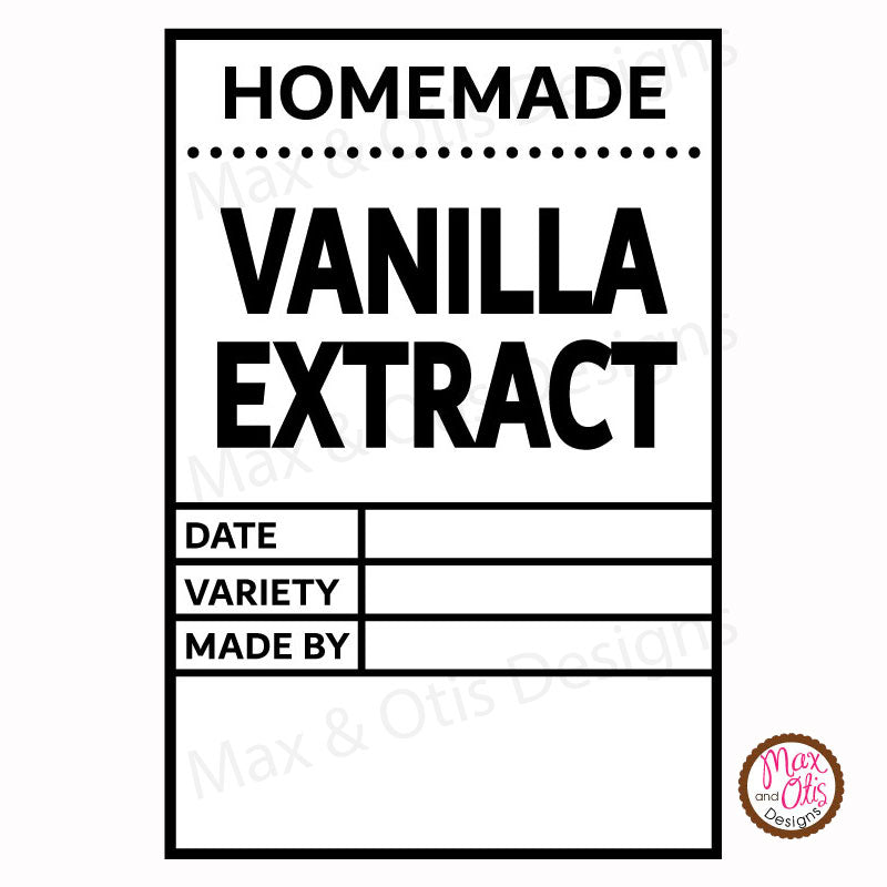 Printable Homemade Vanilla Labels (Editable PDF) – Max & Otis Designs