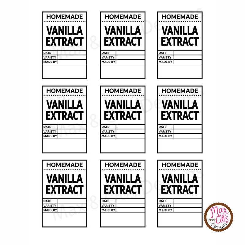 Printable Homemade Vanilla Labels (Editable PDF) Max Otis Designs Printable Homemade Vanilla Labels (Editable PDF) Max Otis Designs