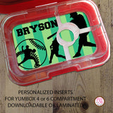 Yumbox Personalized Laminated Inserts - Baseball - Max & Otis Designs