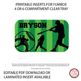 Yumbox Personalized Laminated Inserts - Baseball - Max & Otis Designs