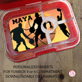 Yumbox Personalized Laminated Inserts - Basketball - Max & Otis Designs
