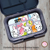 Yumbox Personalized Laminated Inserts - Easter Bunny - Max & Otis Designs