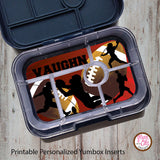 Yumbox Personalized Laminated Inserts - Football - Max & Otis Designs