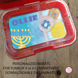 Yumbox Personalized Laminated Inserts - Hanukkah - Max & Otis Designs