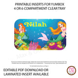 Yumbox Personalized Laminated Inserts - Mermaid - Max & Otis Designs