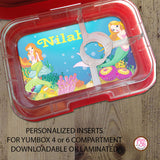 Yumbox Personalized Laminated Inserts - Mermaid - Max & Otis Designs