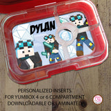 Yumbox Personalized Laminated Inserts - Minecraft Dan TDM - Max & Otis Designs