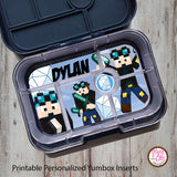 Yumbox Personalized Laminated Inserts - Minecraft Dan TDM - Max & Otis Designs