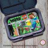 Yumbox Personalized Laminated Inserts - Minecraft - Max & Otis Designs