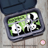 Yumbox Personalized Laminated Inserts - Panda - Max & Otis Designs