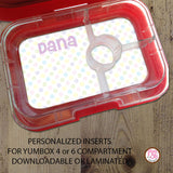 Yumbox Personalized Laminated Inserts - Polka Dot - Max & Otis Designs