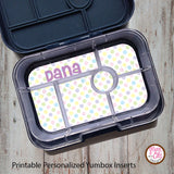 Yumbox Personalized Laminated Inserts - Polka Dot - Max & Otis Designs