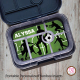 Yumbox Personalized Laminated Inserts - Soccer - Max & Otis Designs