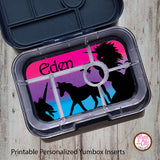 Yumbox Personalized Laminated Inserts - Unicorns - Max & Otis Designs