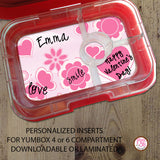 Yumbox Personalized Laminated Inserts - Valentine's Day - Max & Otis Designs