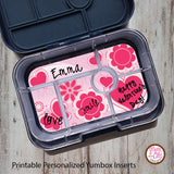 Yumbox Personalized Laminated Inserts - Valentine's Day - Max & Otis Designs
