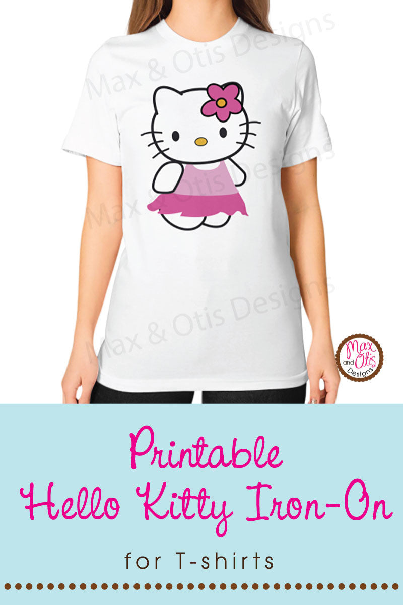 Hello Kitty (Skirt) Printable Sign or Iron-On T-shirt  Transfer