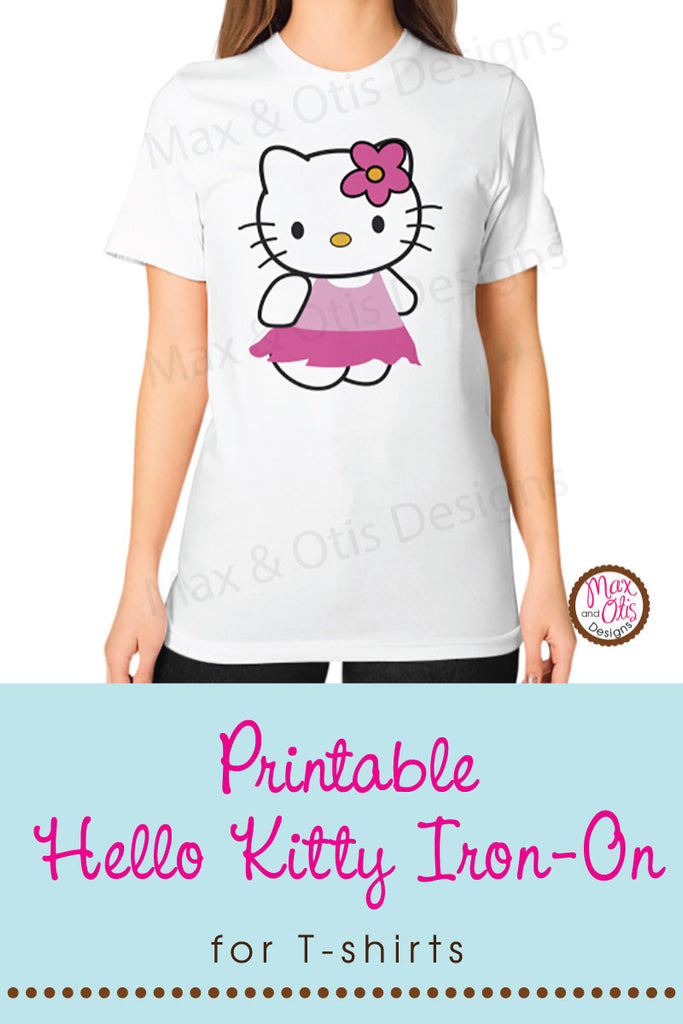 Hello Kitty (Skirt) Printable Sign or Iron-On T-shirt  Transfer